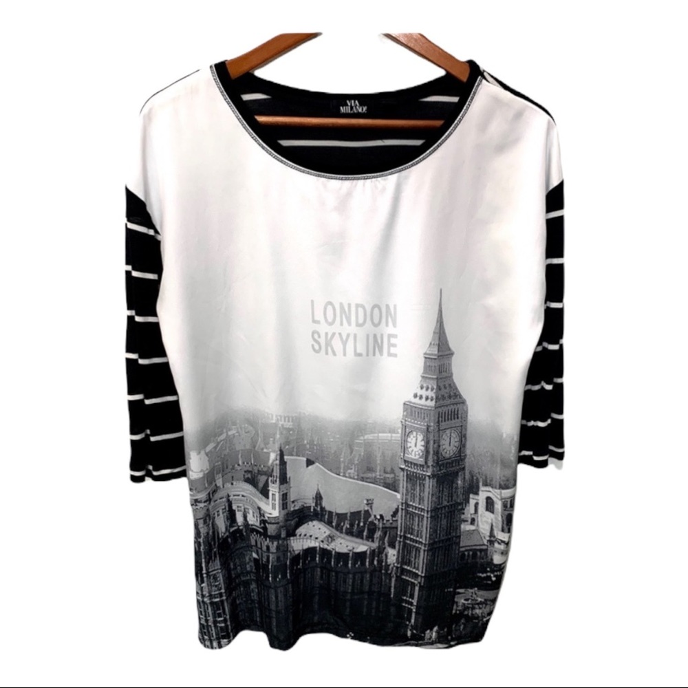 VIVA MILANO! LONDON SKYLINE GRAPHIC SHIRT - Picture 1 of 11